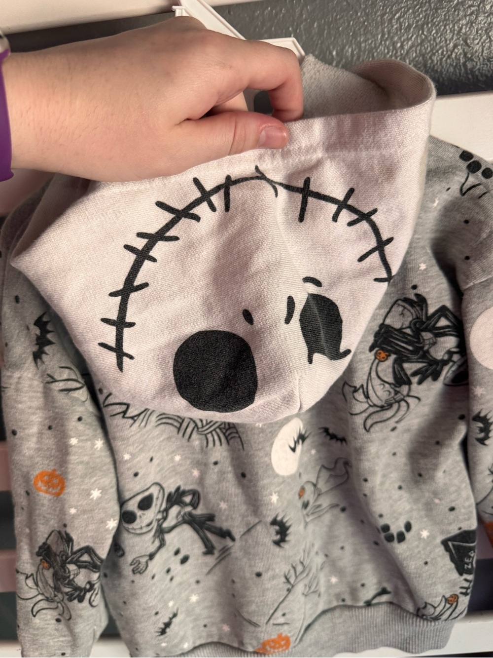 Disney Gray & Orange Halloween Jack Skellington Hoodie - Picture 3 of 4